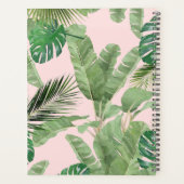 Waterverf Tropische bladeren Patroon op roze Planner (Achterkant)