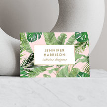 Waterverf Tropische bladeren Patroon op roze