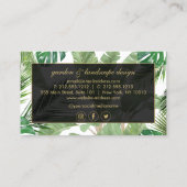 Waterverf Tropische bladeren Patroon op wit Visitekaartje (Achterkant)