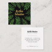 Waterverf tropische bladeren plant greenery vierkante visitekaartje (Voorkant / Achterkant)