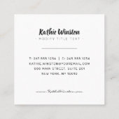 Waterverf tropische bladeren plant greenery vierkante visitekaartje (Achterkant)