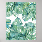 Waterverf Tropische bladeren Poster (Voorkant)