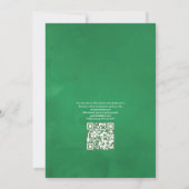 Waterverf Tropische Bladeren QR Code RSVP Huwelijk Kaart (Achterkant)