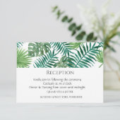 Waterverf Tropische bladeren Receptie Kaart (Staand voorkant)
