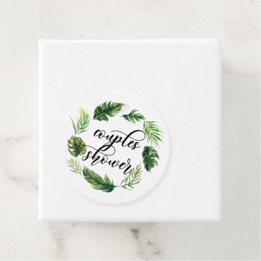 Waterverf Tropische bladeren schoeisel met grote p Bedankjes Labels (In situ)