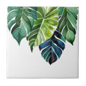 Waterverf Tropische bladeren Tegeltje (Voorkant)