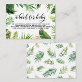 Waterverf Tropische bladeren Verzoek om Baby Lijst Informatiekaartje (Voorkant / Achterkant)
