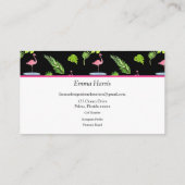 Waterverf Tropische bladeren & vlamingos Visitekaartje (Achterkant)