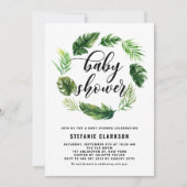 Waterverf Tropische bladeren Warm Baby shower Kaart (Voorkant)
