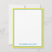 Waterverf Tropische Blauwe Vis en Hart Monogram Notitiekaartje (Achterkant)