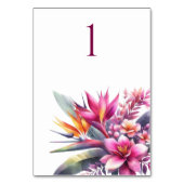 Waterverf Tropische Bliss-Bruiloft Tafel Kaart (Achterkant)