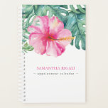 Waterverf tropische bloem planner<br><div class="desc">Tropical planner beschikt over mijn originele waterverf roze hibiscusbloem en monstera palmbladeren in weelderige tropische groen tinten. Perfect voor het plannen van de dagen van de week voor uw kleine zakelijke marketing of voor het maken van uw huwelijksplannen. Maakt ook een geweldige Moederdag Gift Om meer maandelijkse en wekelijkse planners...</div>