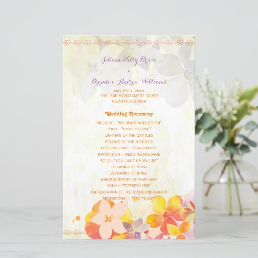 Waterverf Tropische bloemboudenprogramma (Staand voorkant)