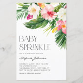 Waterverf Tropische bloemen Baby Sprinkle uitnodig (Voorkant)