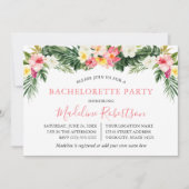 Waterverf Tropische Bloemen Bachelorette Flamingo Kaart (Voorkant)