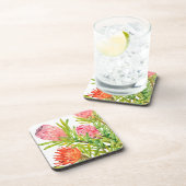 Waterverf Tropische bloemen Bier Onderzetter (Rechterzijde)