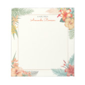 Waterverf Tropische bloemen & bladeren Natuur Notitieblok (Voorkant)