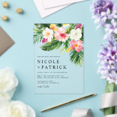 Waterverf Tropische Bloemen Boeket Zomer Huwelijk Acryl Uitnodigingen (Insitu (Huwelijk))