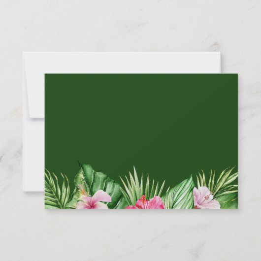 Waterverf Tropische Bloemen Bruiloft RSVP Kaart (Achterkant)