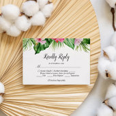 Waterverf Tropische Bloemen Bruiloft RSVP Kaart