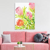 Waterverf Tropische bloemen Canvas Afdruk (Insitu (Woonkamer))