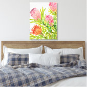Waterverf Tropische bloemen Canvas Afdruk (Insitu (Slaapkamer))
