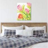 Waterverf Tropische bloemen Canvas Afdruk (Insitu (Slaapkamer))