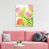 Waterverf Tropische bloemen Canvas Afdruk (Insitu (Woonkamer))