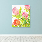 Waterverf Tropische bloemen Canvas Afdruk (Insitu (Houten vloer))