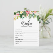 Waterverf Tropische bloemen die goed willen trouwe Informatiekaartje (Staand voorkant)