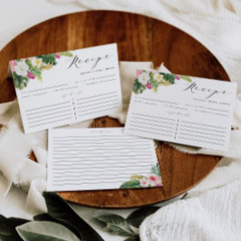 Waterverf Tropische Bloemen Douche Receptkaart