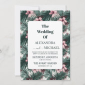 Waterverf Tropische bloemen en Grieks huwelijk Kaart (Voorkant)