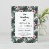 Waterverf Tropische bloemen en Grieks huwelijk Kaart (Staand voorkant)