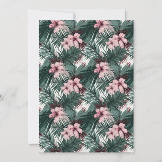 Waterverf Tropische bloemen en Grieks huwelijk Kaart (Achterkant)