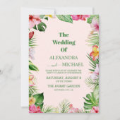 Waterverf Tropische bloemen en Grieks huwelijk Kaart (Voorkant)