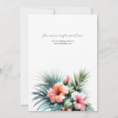 Waterverf Tropische bloemen en Grieks huwelijk Kaart (Achterkant)