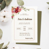 Waterverf Tropische bloemen en Grieks huwelijk Kaart