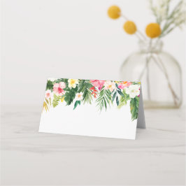 Waterverf Tropische bloemen en Grieks huwelijk Plaatskaartje