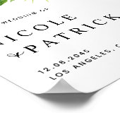 Waterverf Tropische bloemen en Grieks huwelijk Poster (Hoek)