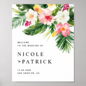 Waterverf Tropische bloemen en Grieks huwelijk Poster (Voorkant)