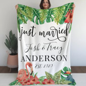 Waterverf Tropische bloemen en Grieks huwelijk Sherpa Deken