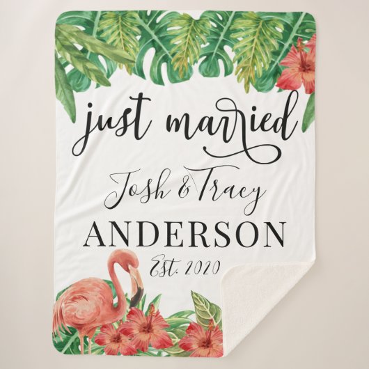 Waterverf Tropische bloemen en Grieks huwelijk Sherpa Deken (Voorkant)