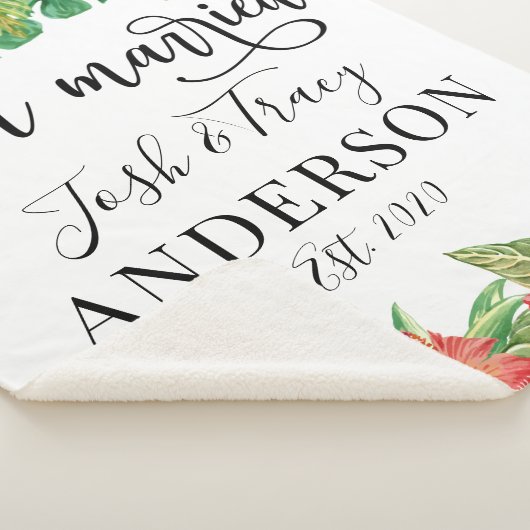 Waterverf Tropische bloemen en Grieks huwelijk Sherpa Deken (3/4)