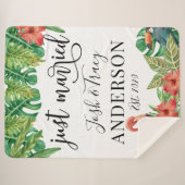 Waterverf Tropische bloemen en Grieks huwelijk Sherpa Deken (Voorkant (horizontaal))