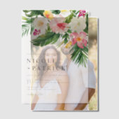 Waterverf Tropische bloemen en Grieks huwelijk Vellum Uitnodigingen (Offset (Koppel))