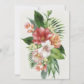 Waterverf Tropische bloemen en groen Bruiloft I Kaart (Achterkant)