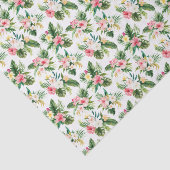 Waterverf Tropische bloemen en groen patroon Tissuepapier (Detail)