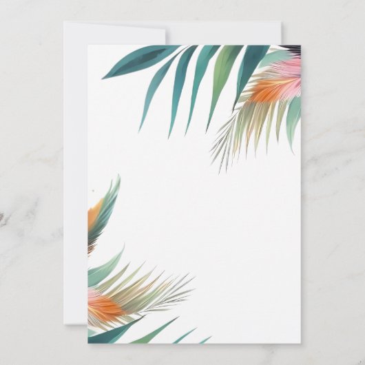 Waterverf tropische bloemen en jaguar bedankkaart (Achterkant)