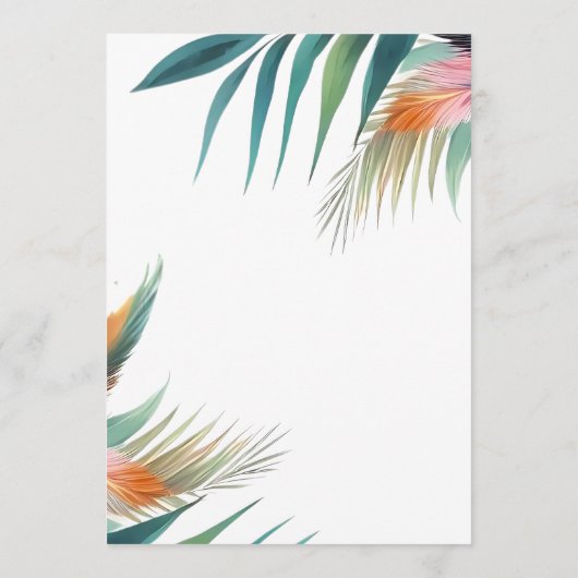 Waterverf tropische bloemen en jaguar menu (Achterkant)