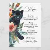 Waterverf tropische bloemen en jaguar menu (Voorkant)